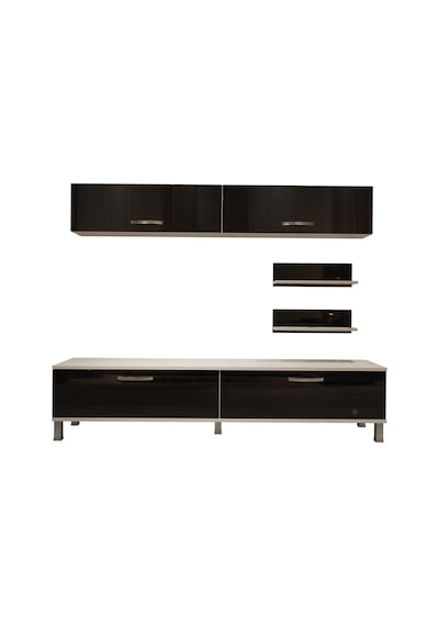 Decoraktiv Eko 5 Slm Std Krom Ayaklı Tv Ünitesi Tv Sehpası Beyaz - Siyah