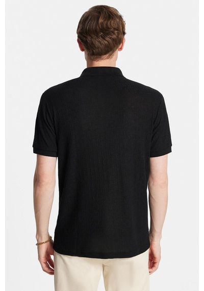Tudors Erkek Slim Fit Dar Kesim Viskon Kumaş Desenli Düz Pike Düğmesiz Siyah Polo Yaka Tişört-34597 Siyah Tudors Erkek Slim Fit Dar Kesim Viskon Kumaş Desenli Düz Pike Düğmesiz Siyah Polo Yaka Tişört-34597 Siyah