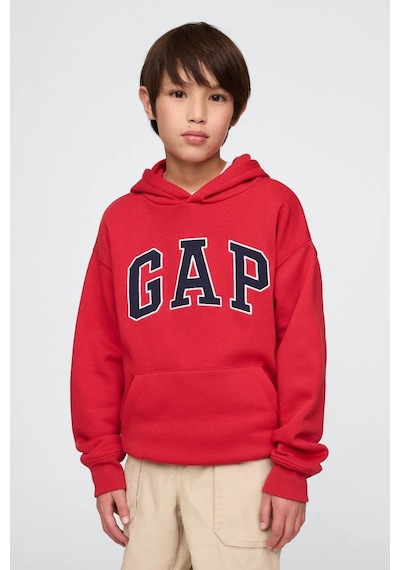 Gap Erkek Çocuk Relaxed Logolu Kapüşonlu Sweatshirt-11628 KIrmızı