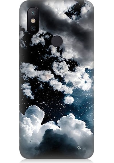 Xiaomi Mi A2 Uyumlu Bulutlu Bir Gece Ve Yıldızlar Desenli Silikon Kılıf