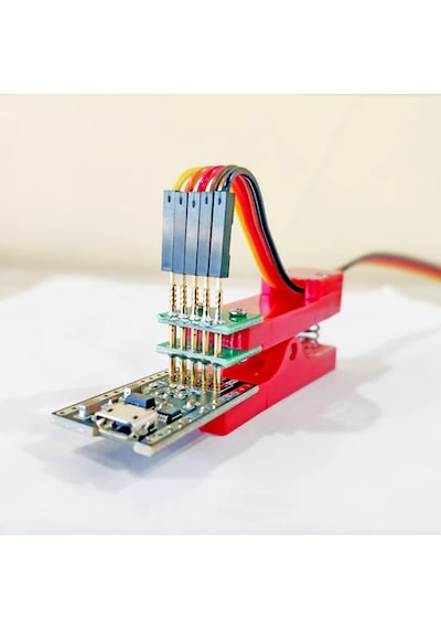 5 Pin Programlama Aparatı 2.54mm Pogo Pin Yaylı Mandal Klips Seri Üretim Entegre