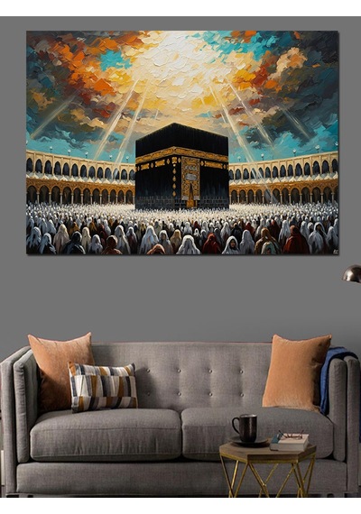 Ahşap Tablo Mekke Kabe Ve Manevi Işıklar