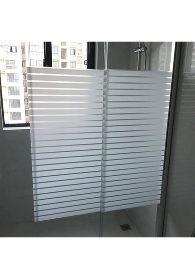 Çizilmez Buzlu Kumlama Dekoratif Çizgili Cam Folyo152 Cm X 5 M