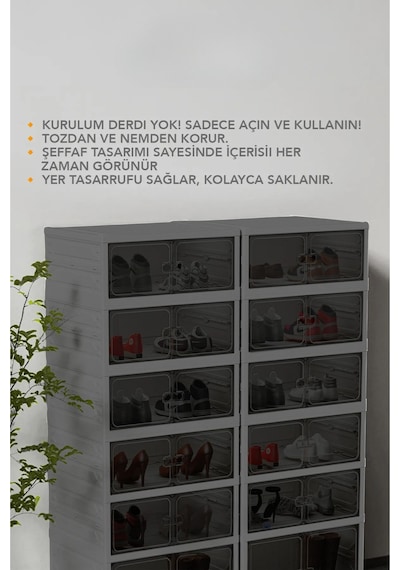 6 Katlı Katlanabilir Ayakkabılık, Modüler Ayakkabı Dolabı, Portatif Düzenleyici,antrasit Antrasit 6 Katlı Katlanabilir Ayakkabılık, Modüler Ayakkabı Dolabı, Portatif Düzenleyici,antrasit Antrasit
