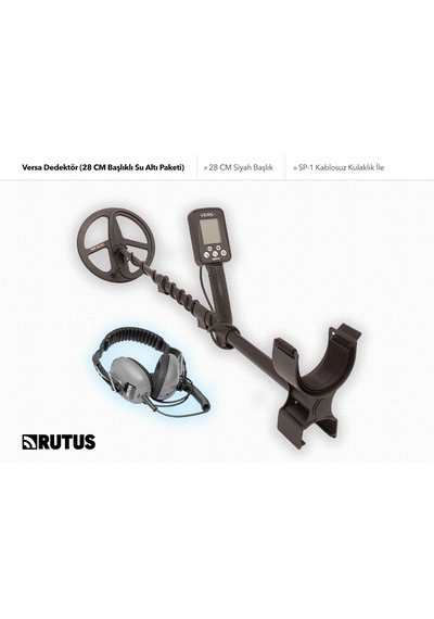 Rutus Versa Dedektör 28cm Başlıklı Su Altı Paketi Metal Dedektörü