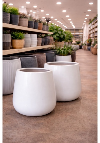 Fiberglas Saksı Hafif Beton Yükseklik 50 Genişlik 35 Santim