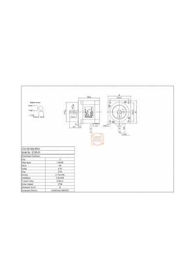 8.5 Nm Nema34 Step Motor Eo86-85 14mm Mil Jkon-tek