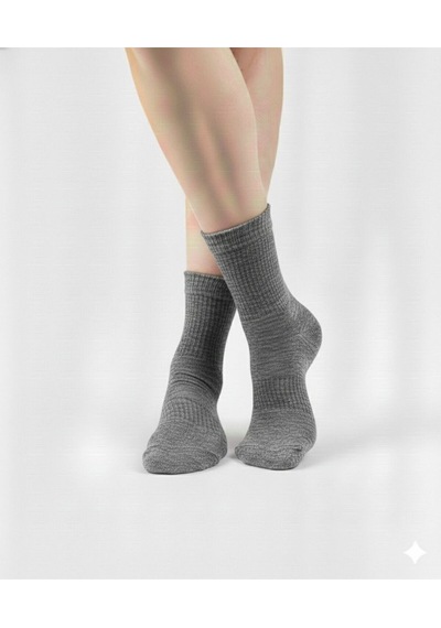Ozzy Socks Kadın 4 Çift Bambu Lastiksiz Sıkmayan Diabetik Bilek Çorap Antrasit