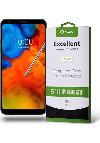 LG Q Stylus ile Uyumlu Kırılmaz Temperli Ekran Koruyucu Cam Ekonomik 5'li Paket