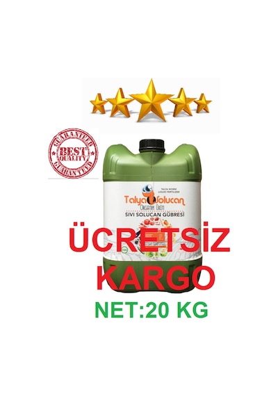 Organik Sıvı Solucan Gübresi 20 KG Talya Solucan Humik Fulvik Var