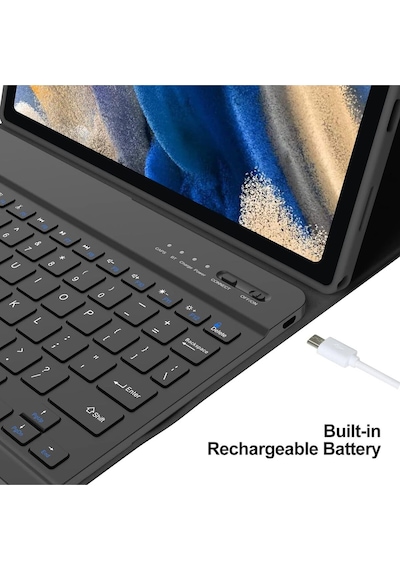 Samsung Galaxy Tab A8 Sm-x200 10.5 Inç Uyumlu Tablet Bluetooth Renkli Klavyeli Kılıf