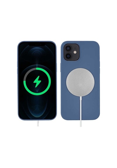 Apple Uyumlu iPhone 12 Mini Kılıf Zore Silksafe Wireless Kapak Mavi