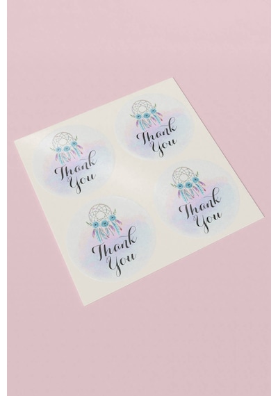 Thank You Düş Kapanı Kargo Paket Sticker Etiketi 3x3cm St2056 Çok Renkli