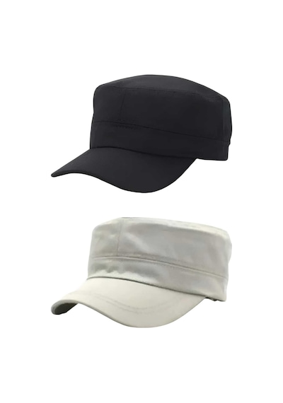 Uniquetrenders Unisex Pamuklu Castro Şapka 2 Adet Siyah Bej Siyah - Bej