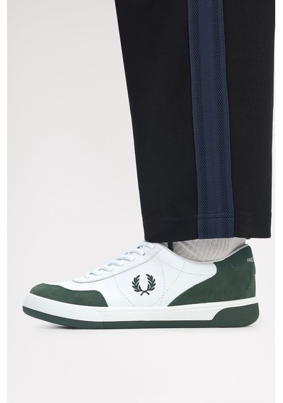 Fred Perry B1325 Leather Suede Erkek Günlük Ayakkabı Beyaz - Yeşil