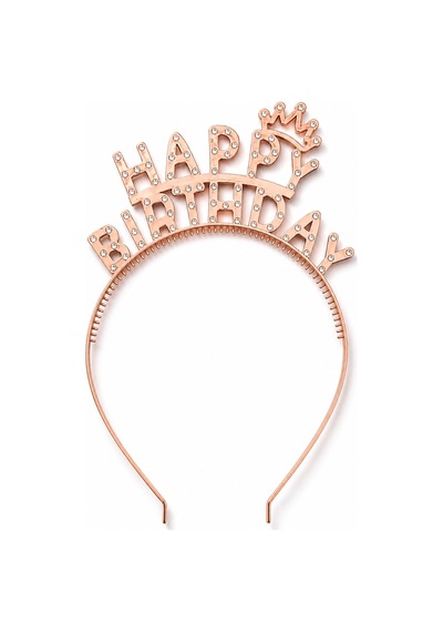 Rose Happy Birthday Taç Taşlı Görünümlü Doğum Günü Parti Aksesuarı Diğer