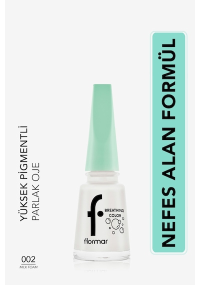 Flormar Nefes Alan Parlak Oje- Breathing Color Nail E. -002 Mılk Foam-8682536032537