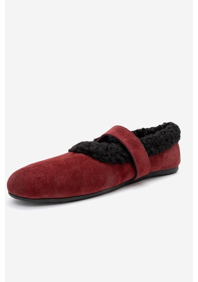 Luvishoes Luvi Shoes Guın Bordo Süet Hakiki Deri Peluş Detaylı Kemerli Kadın Babet Ayakkabı Bordo Luvishoes Luvi Shoes Guın Bordo Süet Hakiki Deri Peluş Detaylı Kemerli Kadın Babet Ayakkabı Bordo
