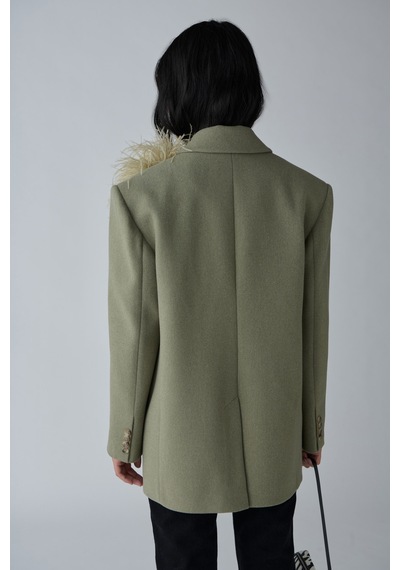 Suud Collection Yeşil Gina Kaşe Blazer Ceket