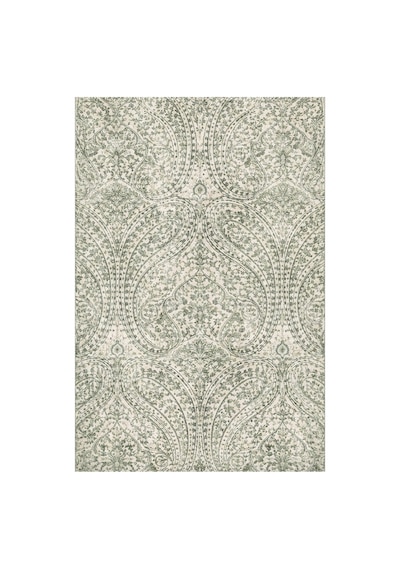 Kartela Halı Paisley Halı Kaymaz Taban Makinede Yıkanabilir Halı Adaçayı Yeşili - 60 X 90 Cm