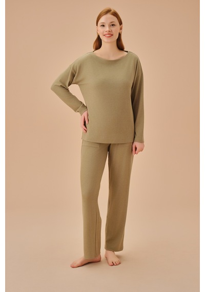 Suwen Siamore Pijama Takımı Sh251986601060 Olıve Zeytin Yeşili Suwen Siamore Pijama Takımı Sh251986601060 Olıve Zeytin Yeşili