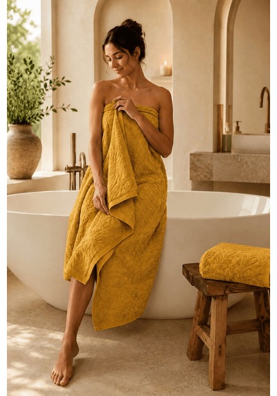 Büyük Banyo Havlusu 90x150 Cm Ivy Collection 650 Gr Hardal