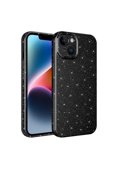 Apple Uyumlu iPhone 14 Kılıf Kamera Korumalı Simli Lüks Zore Koton Kapak Siyah