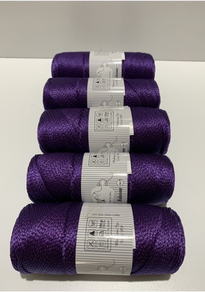 1 Adet Polyester 100gr Makrome Supla Ipi 150 Mt 2mm Mor Supla Ve Çanta Ipi.tığ No3