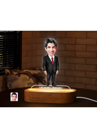 Bk Gift Kişiye Özel Baba Karikatürlü Dekoratif 3d Biblo Led Işıklı Gece Lambası-2, Babaya Hediye, Babalar Günü Hediyeleri Kobitmeyen138229 Bk Gift