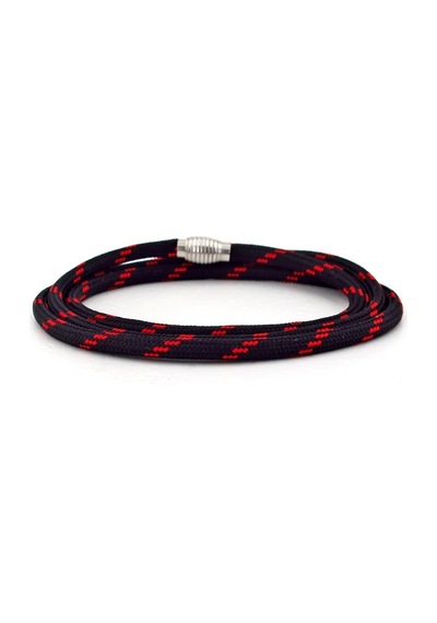 Siyah Kirmizi Desen Paracord Üç Sira Erkek Bileklik Bt533 Çok Renkli