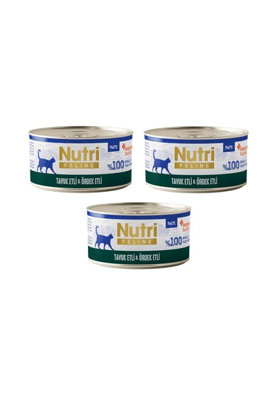 Nutri Feline Tavuk Etli Ve Ördekli Pate Tahılsız Yetişkin Kedi Konservesi 70 G X 3 Adet