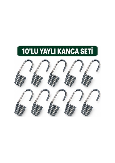 Bagaj Lastiği Yaylı Kanca Spiral Galvaniz Lastik Ucu Kancası 10'lu Paket 10 Adet
