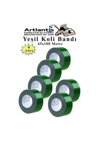 Yeşil Koli Bantı 100 Metre 6 Adet 45mm X 100 Metre Renkli Koli Bandı Extra Güçlü Formül Akrilik Koli Bandı 6