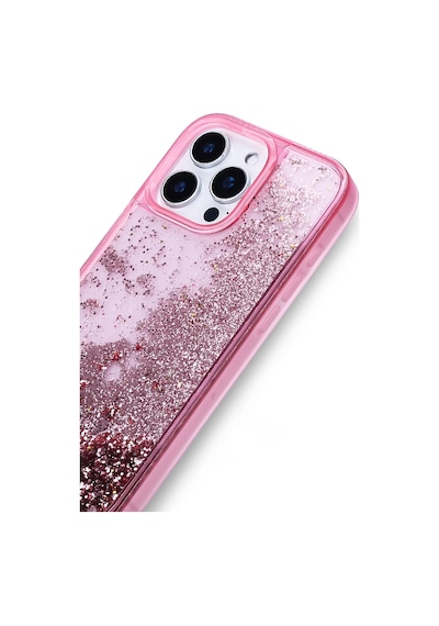 Apple Uyumlu iPhone 15 Pro Max Kılıf Sıvılı Simli Şeffaf Arka Yüzey Zore Keto Silikon Kapak