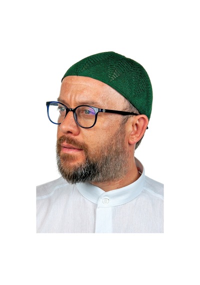 Berra Çelik Örme Dantel Namaz Takkesi Yeşil 1 Adet