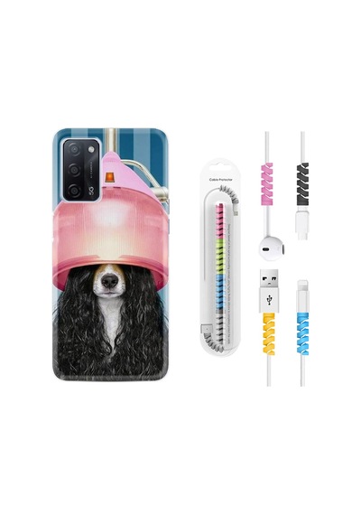 Oppo A55 Kılıf Kablo Koruyuculu Earring Woman 1363