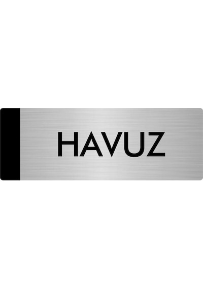 Metal Yönlendirme Levhası, Departman Kapı Isimliği Havuz 7x20 Cm Gümüş Renk