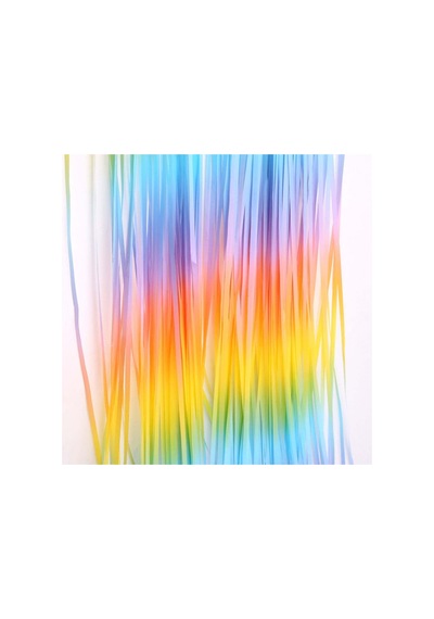 Metalize Arka Fon Kapı Perdesi Makaron Gökkuşağı 100x200 CM