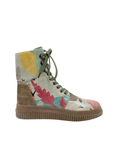 Kadın Vegan Deri Haki Uzun Bot - State Of Bliss Tasarım Multicolor