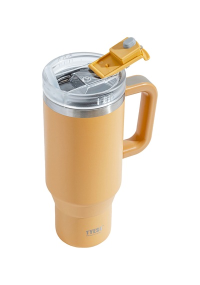 Tyeso Qq Termos Sızdırmaz Pipetli Çift Duvarlı Vakumlu 900ml Sarı
