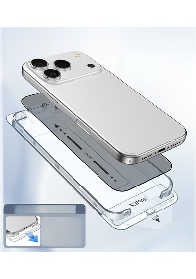 Apple Uyumlu   iPhone 17 Raptic Air Glass 2.5d Ekran Koruyucu 2 Adet + Kolay Uygulama Aparatlı Şeffaf
