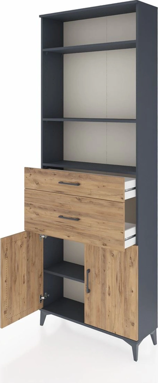 Arges Dolap 4 Raflı 2 Çekmeceli 2 Kapaklı 88x30x243 Antrasit-çam Antrasit Arges Dolap 4 Raflı 2 Çekmeceli 2 Kapaklı 88x30x243 Antrasit-çam Antrasit