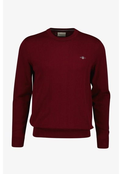 Gant Erkek Regular Fit Bisiklet Yaka Kazak - Bordo-10615 Plumped Red