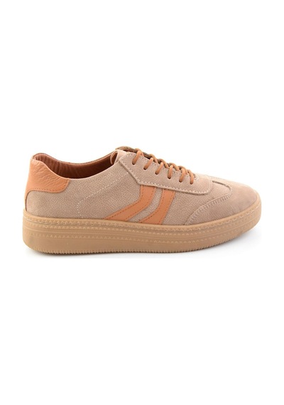 Bambi Bej Nubuk Hakiki Deri Kadın Sneaker K01753222201