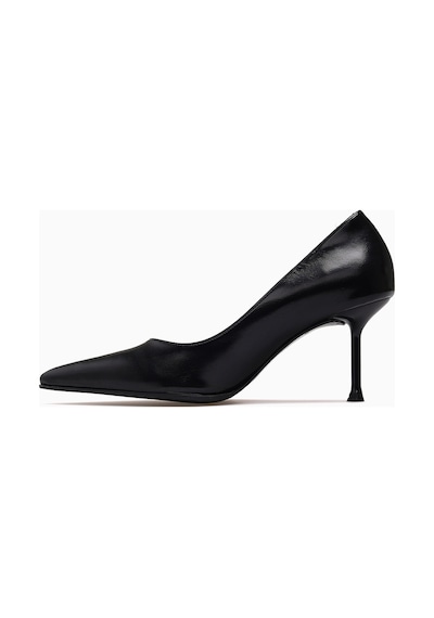 Yaşar Kaşlı Kadın İnce Topuklu Stiletto Ayakkabı 26y Ykşk-8521 Siyah Rugan