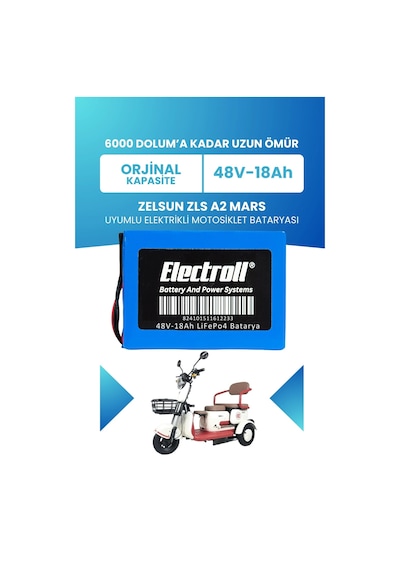 Zelsun Zls A2 Mars Batarya Standart Kapasite Lifepo4 48v 18ah Elektrikli Motorsiklet Bataryası