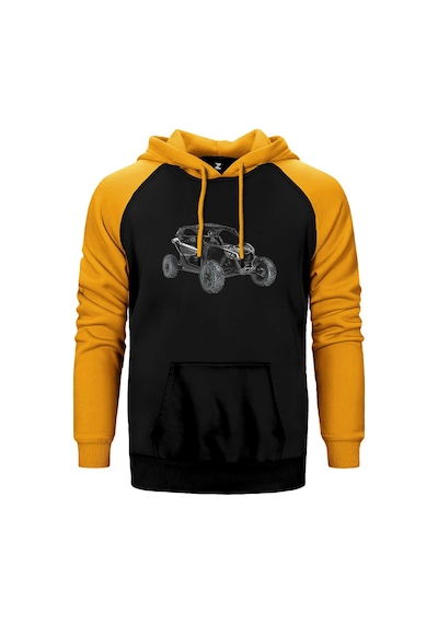 Can Am Off Road Sarı Renk Reglan Kol Kapşonlu Sweatshirt Sarı
