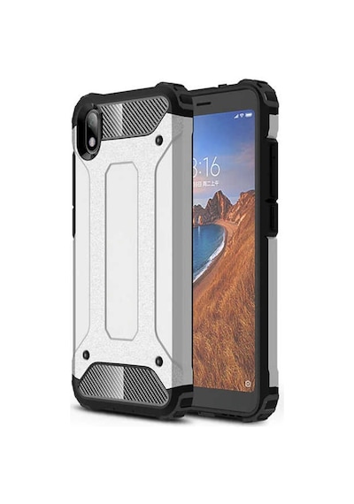 Kilifone - Xiaomi Uyumlu Redmi 7a - Kılıf Çift Katman Zırh Tank Crash Military Kapak - Gri