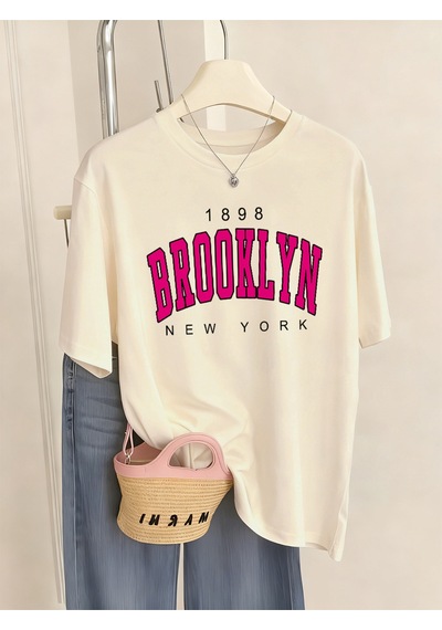 Noıssey Urban Pop Graphic Kadın Tişört Koleksiyonukod 5483 Bej