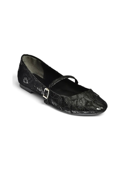Fox Shoes Z726232704 Siyah Kumaş Bantlı Kadın Babet